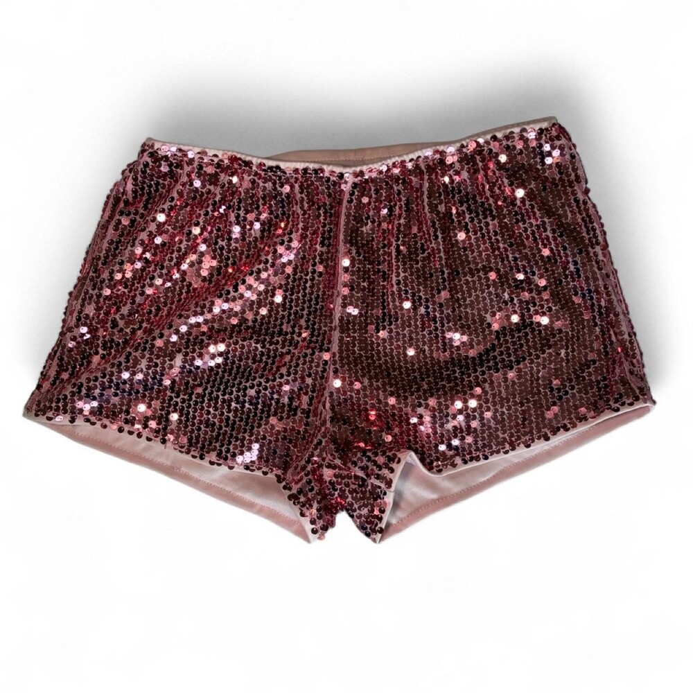 Pink sequin shorts Size 4 #bachlorette #party #clubwear #bride #sparkle